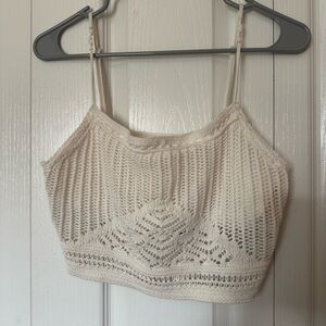 Abercrombie & Fitch Cream Crochet Crop Top